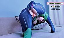 Shego, the sex slave of Dr. Drakken, receives a new vibrator and eagerly uses it - honeyplaybox