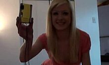 Hot blonde teen strips and dances for the camera